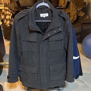 Calvin Klein Men's Charcoal Military Jacket